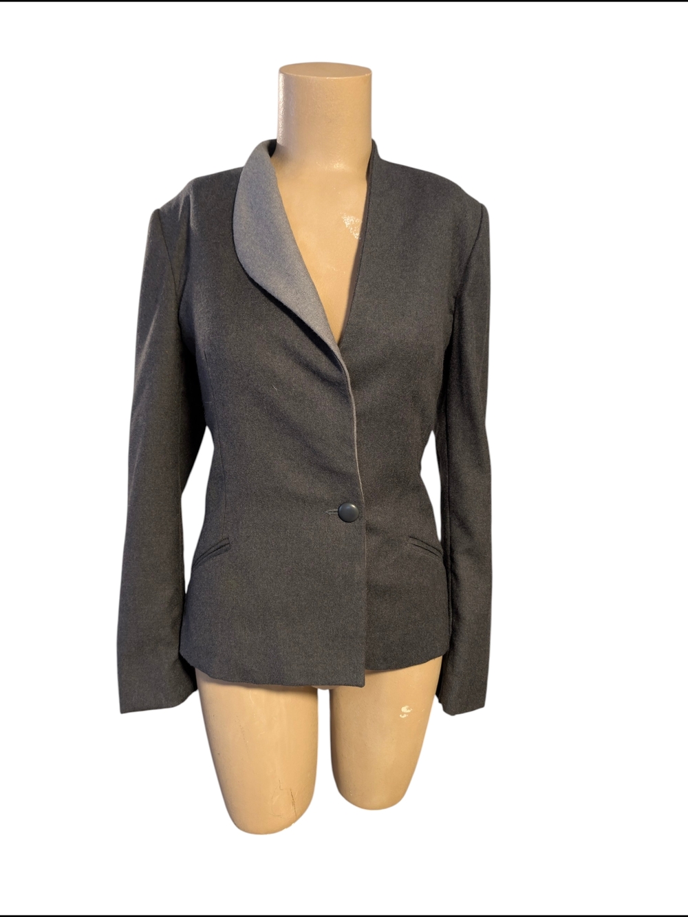 Vintage Bert Newman 100% Wool Gray Blazer Jacket- Tailored Career Wear SZ Med